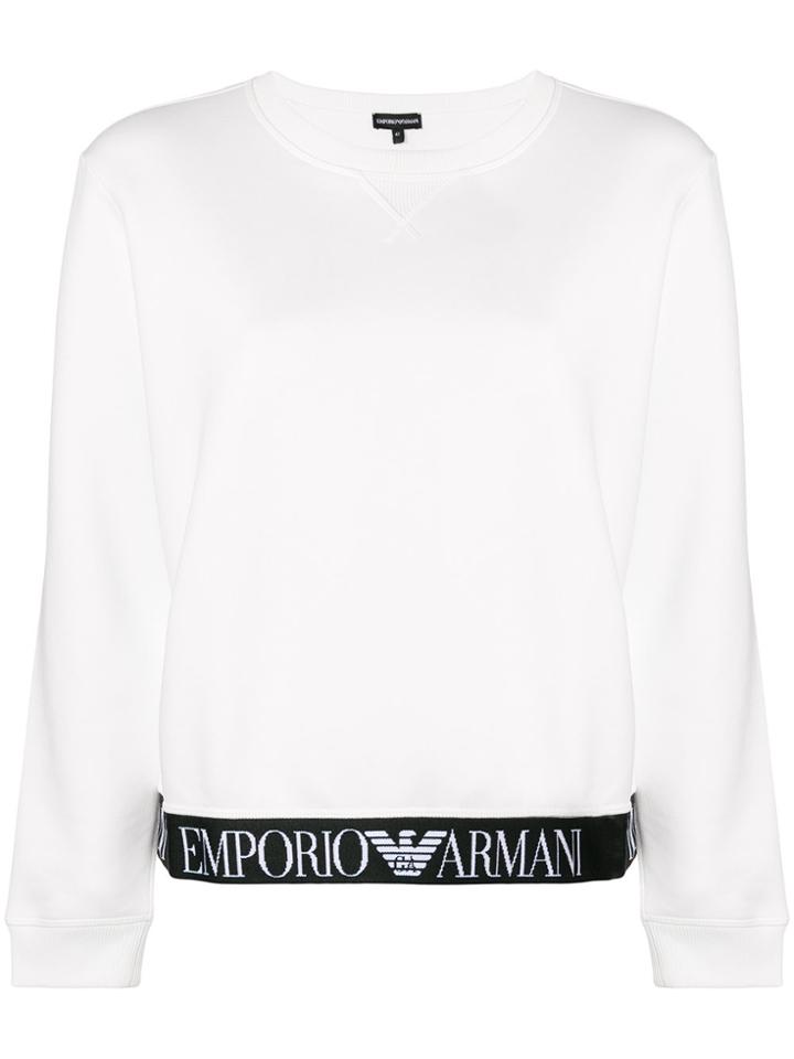 Emporio Armani Logo Long-sleeve Sweatshirt - White
