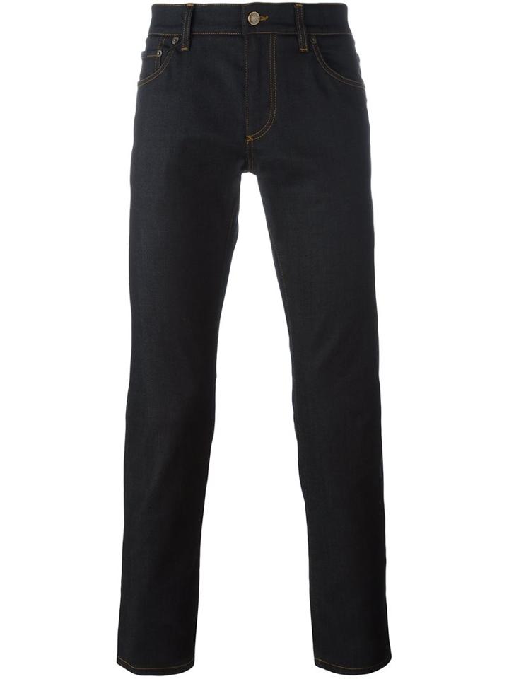 Dolce & Gabbana Cowboy Patch Jeans, Men's, Size: 48, Blue, Cotton/elastodiene/viscose/calf Leather