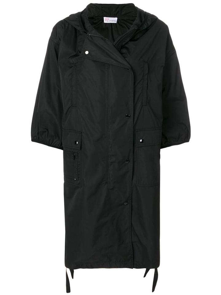 Red Valentino Cropped Sleeve Raincoat - Black
