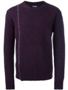 Raf Simons Stitch Detail Jumper, Men's, Size: Large, Pink/purple, Virgin Wool