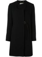 Chloé Collarless Coat, Women's, Size: 38, Black, Silk/polyamide/viscose/virgin Wool
