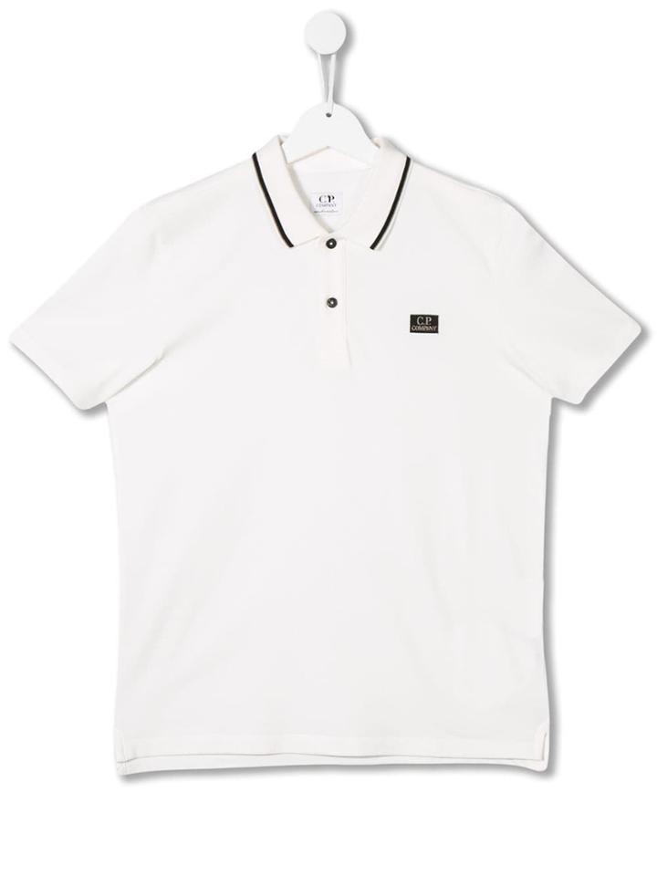 Cp Company Kids Logo Polo T-shirt - White