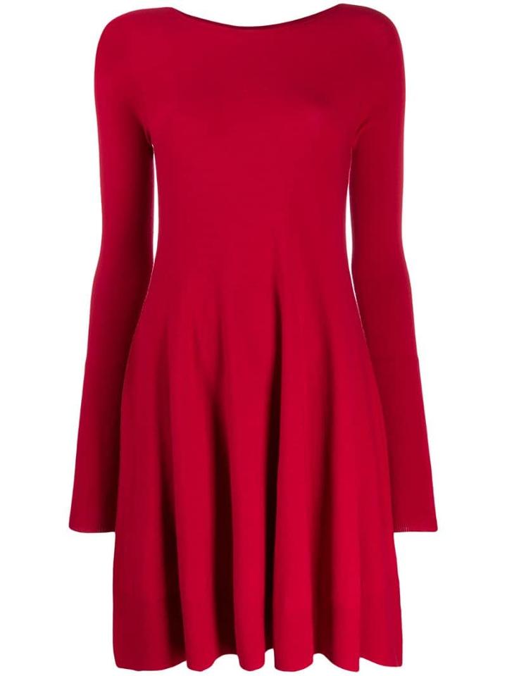 Twin-set Long-sleeved Knitted Dress - Red
