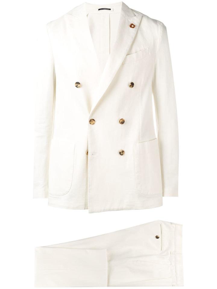 Lardini Double-breasted Two-piece Suit - White