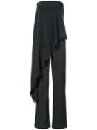 Adam Lippes Satin Crepe Jumpsuit With Asymmetrical Detail - Black