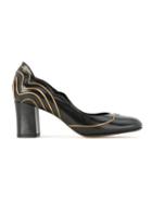 Sarah Chofakian Gold-tone Trimmed Pumps