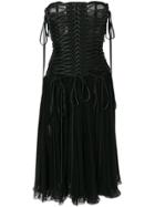 Dolce & Gabbana Lace-up Strapless Dress - Black