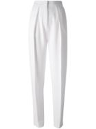 Joseph High Waist Pleated Trousers, Women's, Size: 38, White, Spandex/elastane/acetate/viscose