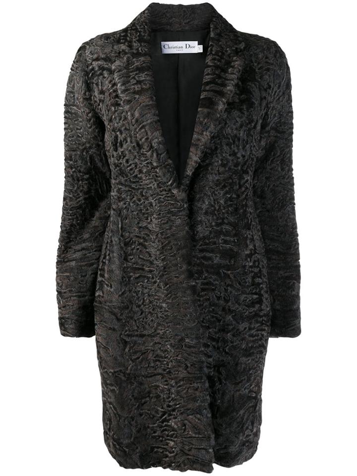 Christian Dior Vintage Textured Midi Coat - Brown