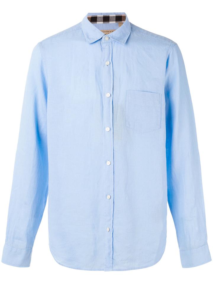 Burberry 'westcliffe' Check Detail Shirt - Blue