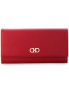 Salvatore Ferragamo Double Gancio Continental Wallet - Red