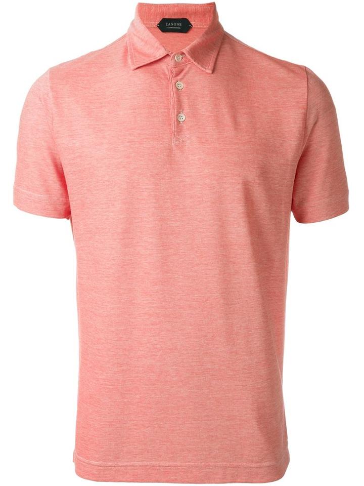 Zanone Classic Polo Shirt, Men's, Size: 52, Red, Cotton