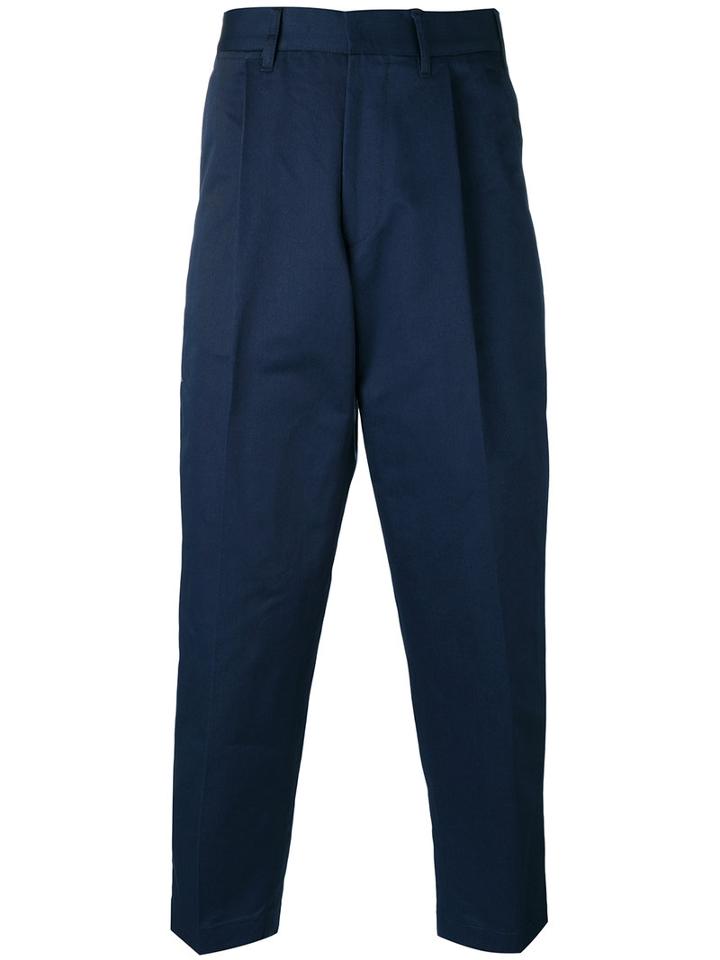 The Gigi Craig Cropped Trousers, Men's, Size: 46, Blue, Cotton