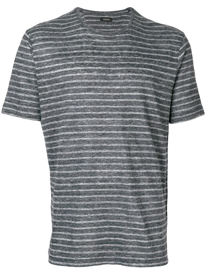 Z Zegna Striped T-shirt - Grey