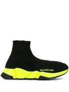 Balenciaga Speed Light Knit Sock Sneakers - Black