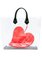 Vivienne Westwood - Heart Print Tote Bag - Women - Pvc - One Size, Red, Pvc