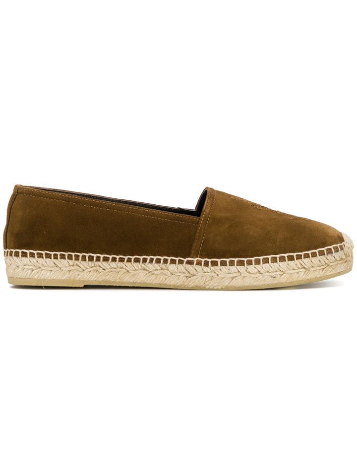 Saint Laurent Embroidered Espadrilles - Brown