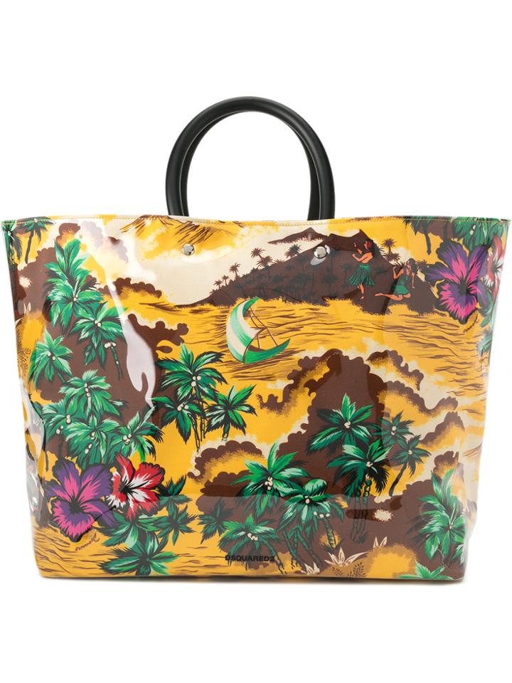 Dsquared2 Hawaiian Printed Tote Bag - Multicolour