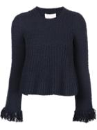 3.1 Phillip Lim Fringed Chunky Knit Sweater