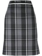 Thom Browne Checked Skirt, Women's, Size: 42, Grey, Silk/wool