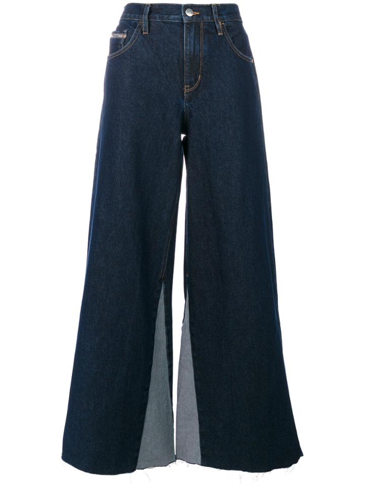 Ck Jeans Flared Jeans With Frayed Edges - Blue