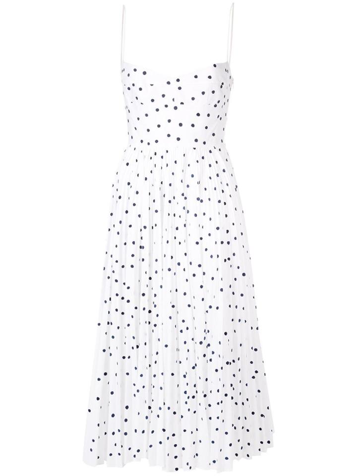 Khaite Polka Dot Pleated Dress - White