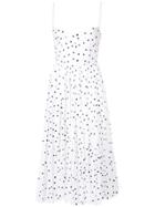Khaite Polka Dot Pleated Dress - White