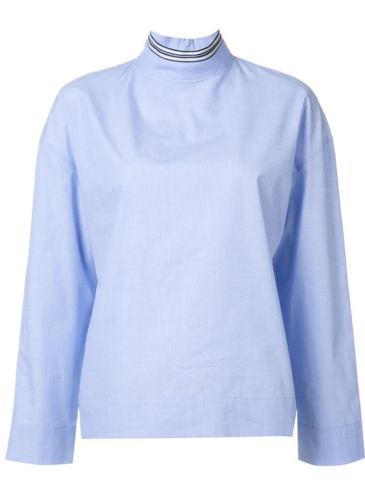 Cédric Charlier Band Collar Blouse