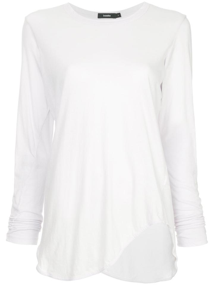 Bassike Asymmetric Hem T-shirt - Pink & Purple