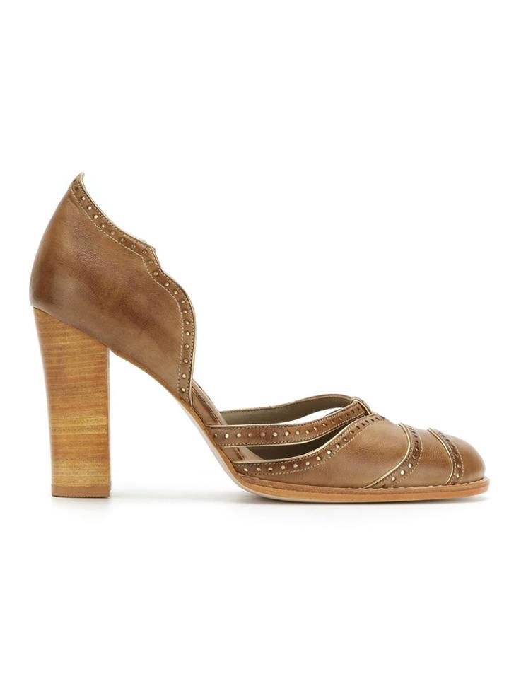 Sarah Chofakian Panelled Pumps - Brown
