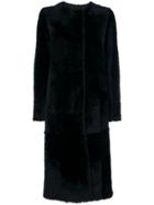 Drome Fur Longline Coat - Black