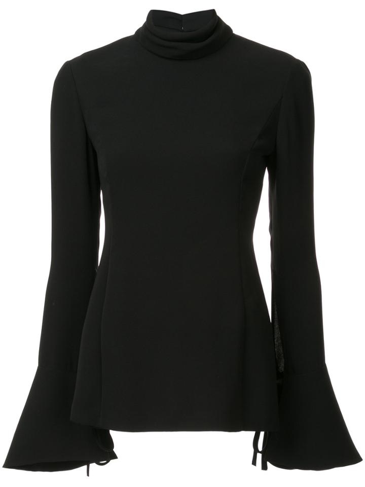Carolina Herrera Open-back Fluted Blouse - Black
