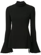 Carolina Herrera Open-back Fluted Blouse - Black