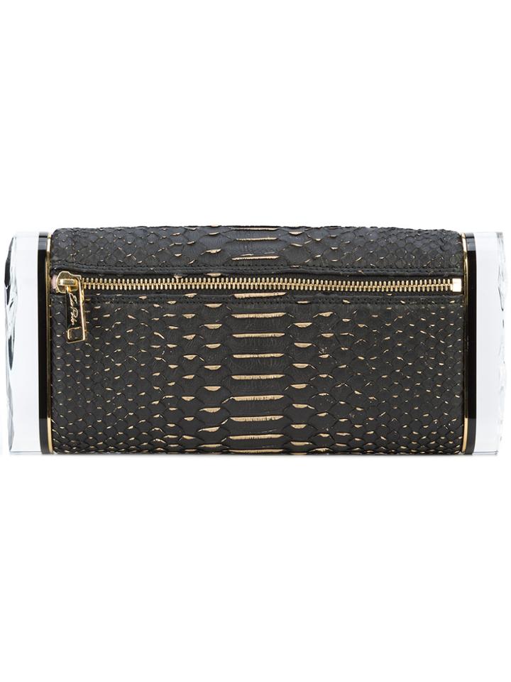 Edie Parker Stitch Detailed Clutch Bag - Black