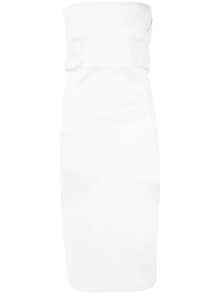Rick Owens Strapless Cocktail Dress, Women's, Size: 38, White, Cotton/viscose/spandex/elastane