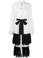 Milla Milla Belted Ruffled Shirt Dress - White