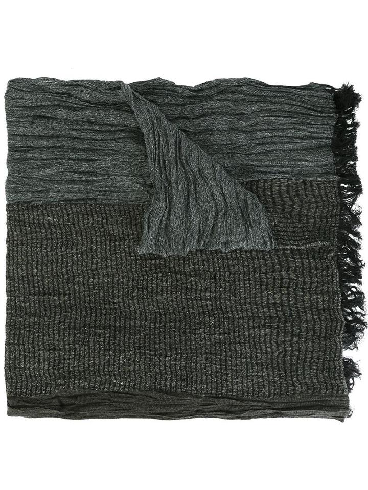 Issey Miyake Men Frayed Edge Scarf, Green, Silk/virgin Wool/nylon/cupro