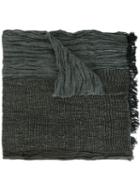 Issey Miyake Men Frayed Edge Scarf, Green, Silk/virgin Wool/nylon/cupro