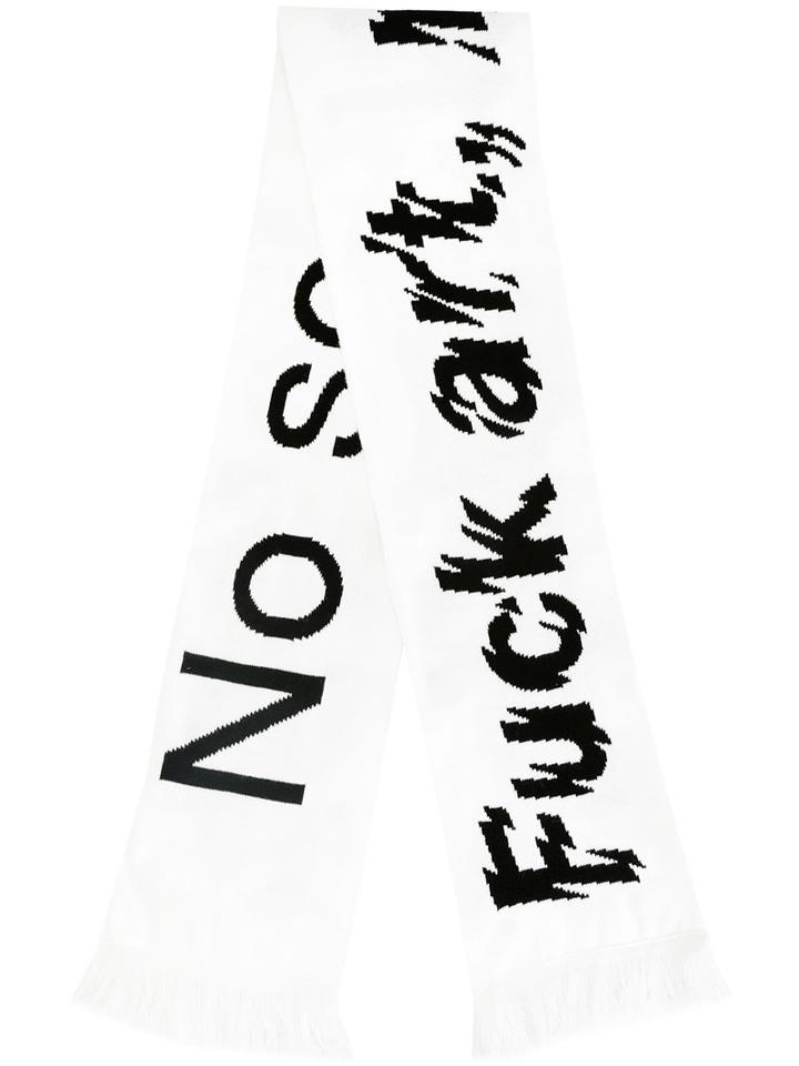 F.a.m.t. - No Social Media Scarf - Unisex - Acrylic - One Size, White, Acrylic