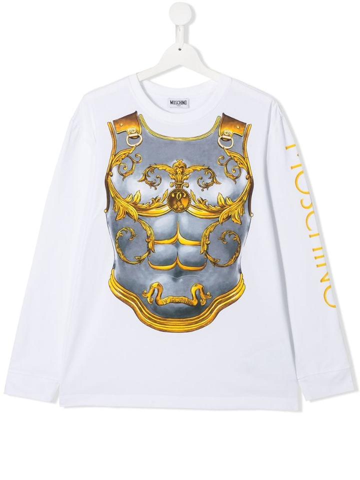 Moschino Kids Teen Filigree Armour Print T-shirt - White