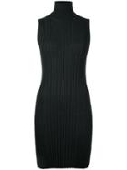 Maison Margiela Ribbed Sleeveless Turtleneck Dress - Black