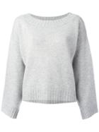 Vince - Drop Shoulder Oversized Knit Top - Women - Cashmere - Xs, Women's, Grey, Cashmere