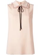 Miu Miu Pussy Bow Blouse, Women's, Size: 40, Pink/purple, Spandex/elastane/viscose