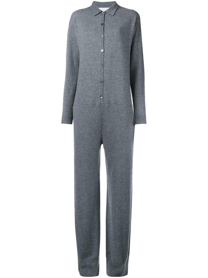 Stella Mccartney Shirt Style Jumpsuit, Women's, Size: 38, Grey, Virgin Wool
