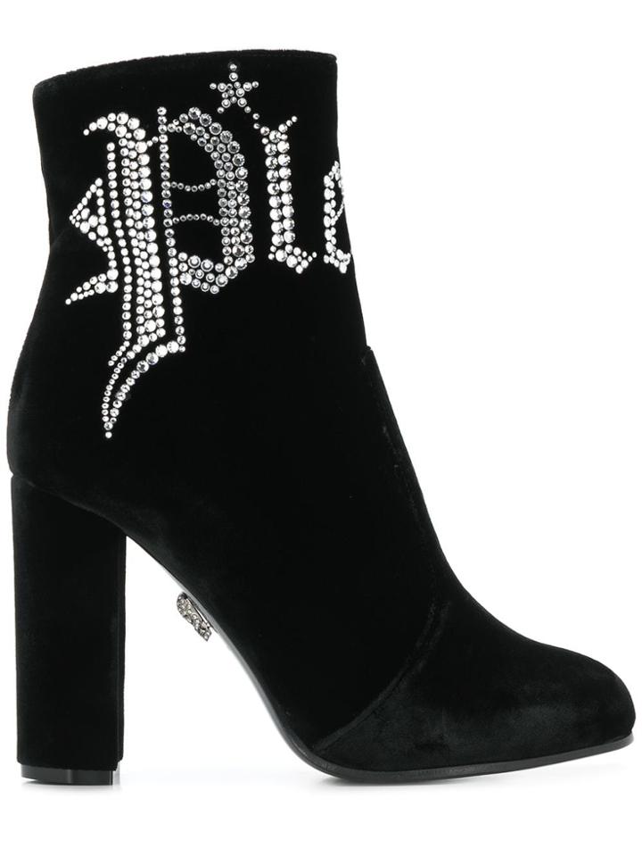 Philipp Plein Logo Ankle Boots - Black