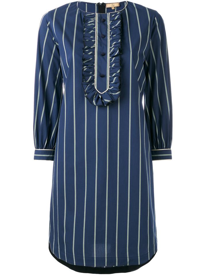 Fay - Striped Shirt Dress - Women - Cotton/polyamide/spandex/elastane - L, Blue, Cotton/polyamide/spandex/elastane