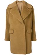 Tagliatore Wide Lapel Midi Coat - Neutrals