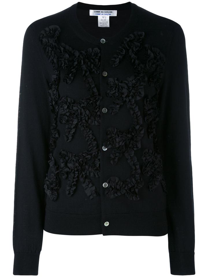 Comme Des Garçons Comme Des Garçons - Round Neck Cardigan - Women - Cotton/polyester/wool - L, Black, Cotton/polyester/wool