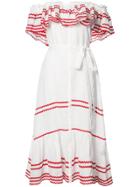 Lisa Marie Fernandez Ruffled Off-shoulder Dress - White
