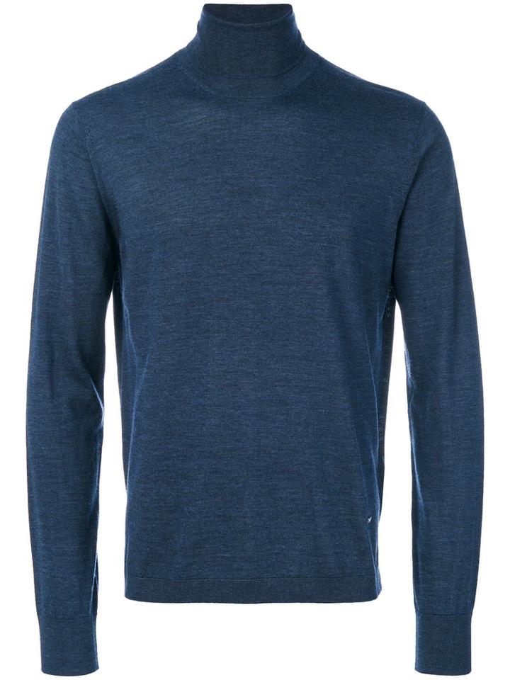 Emporio Armani - Roll-neck Jumper - Men - Wool - Xxl, Blue, Wool